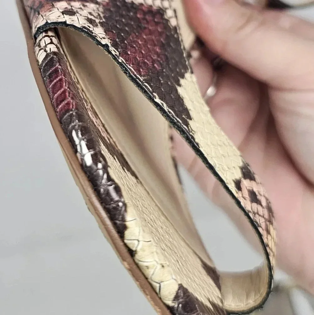 Vince Camuto Women's Madilin Platform Snake Print Leather Sandal Size 9